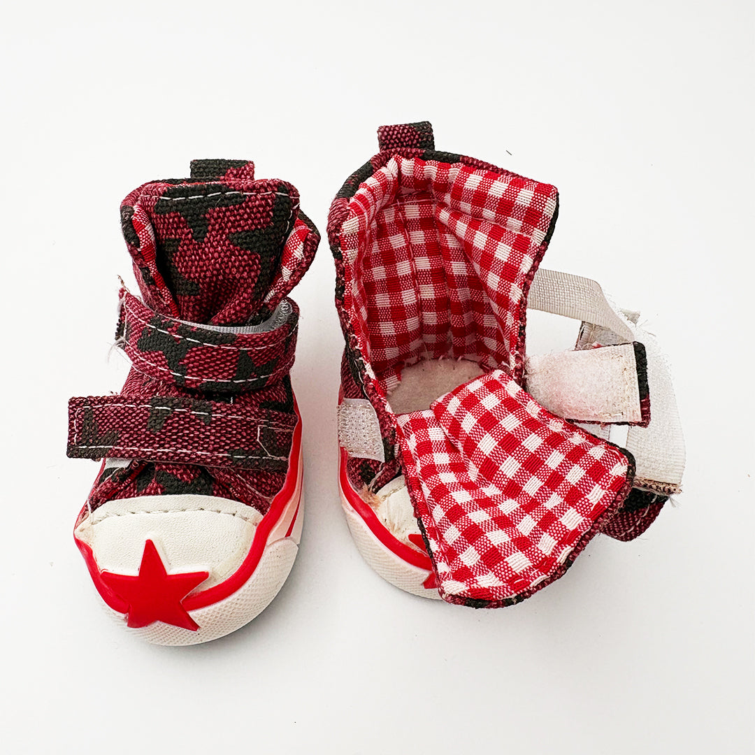 Red star dog boots for small and medium dogs – adjustable Velcro fit