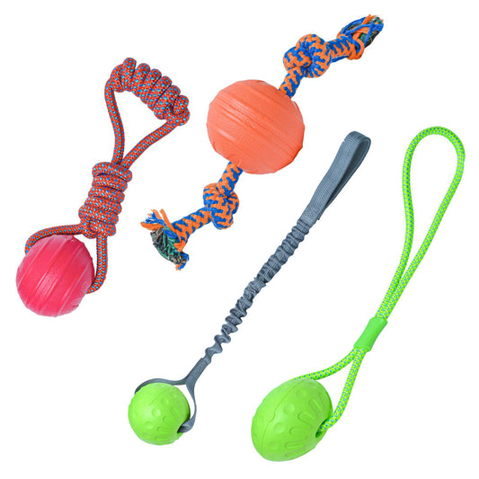 All4pets Rope Chew Toys with Rubber Ball For Dogs