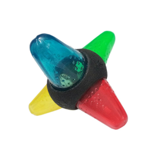 Rubber squeaky dog toy star shape with light