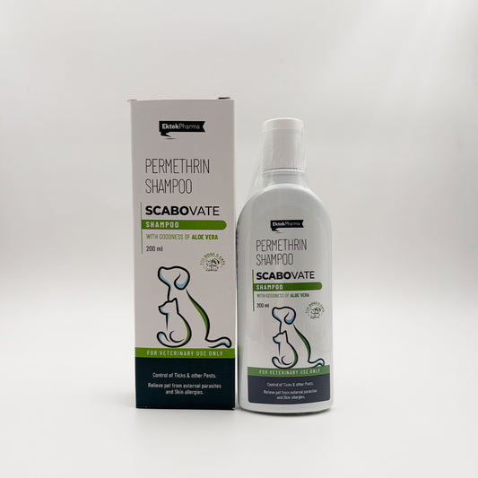 Scabovate permethrin shampoo for dogs and cats 200ml veterinary use