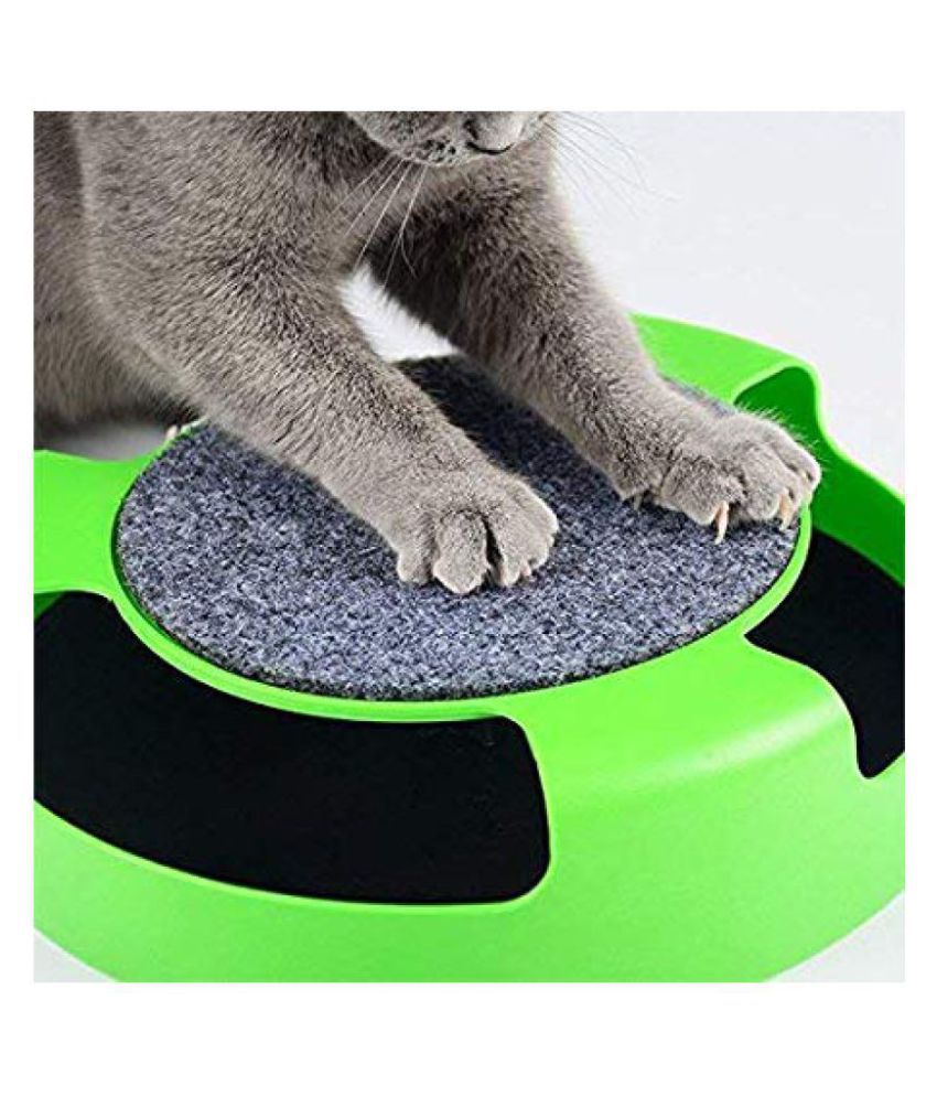 All4pets Catch The Mouse Cat Scratcher Toy with a Running Mice and a Scratching Pad for Cats &amp; Kittens (Colour May Vary)