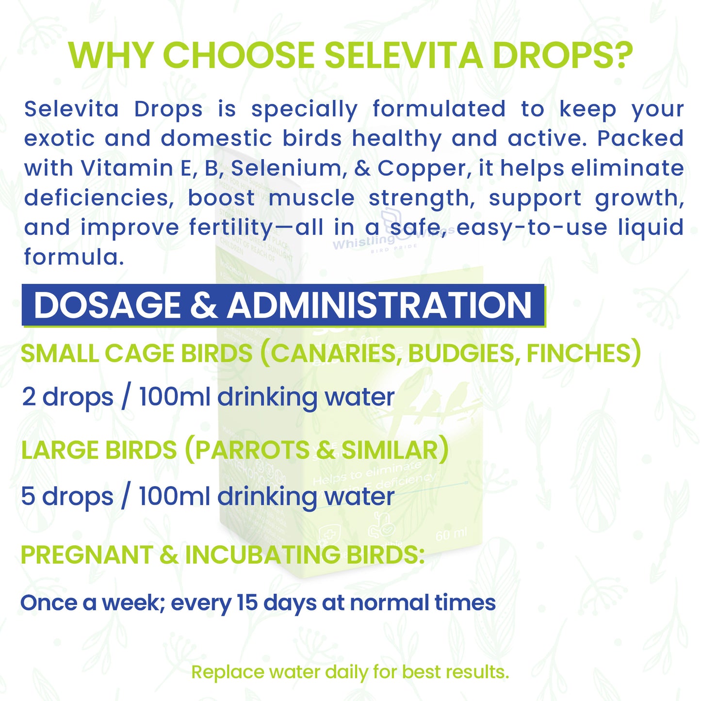 composition of Selevita Drops for Exotic Birds 60ml