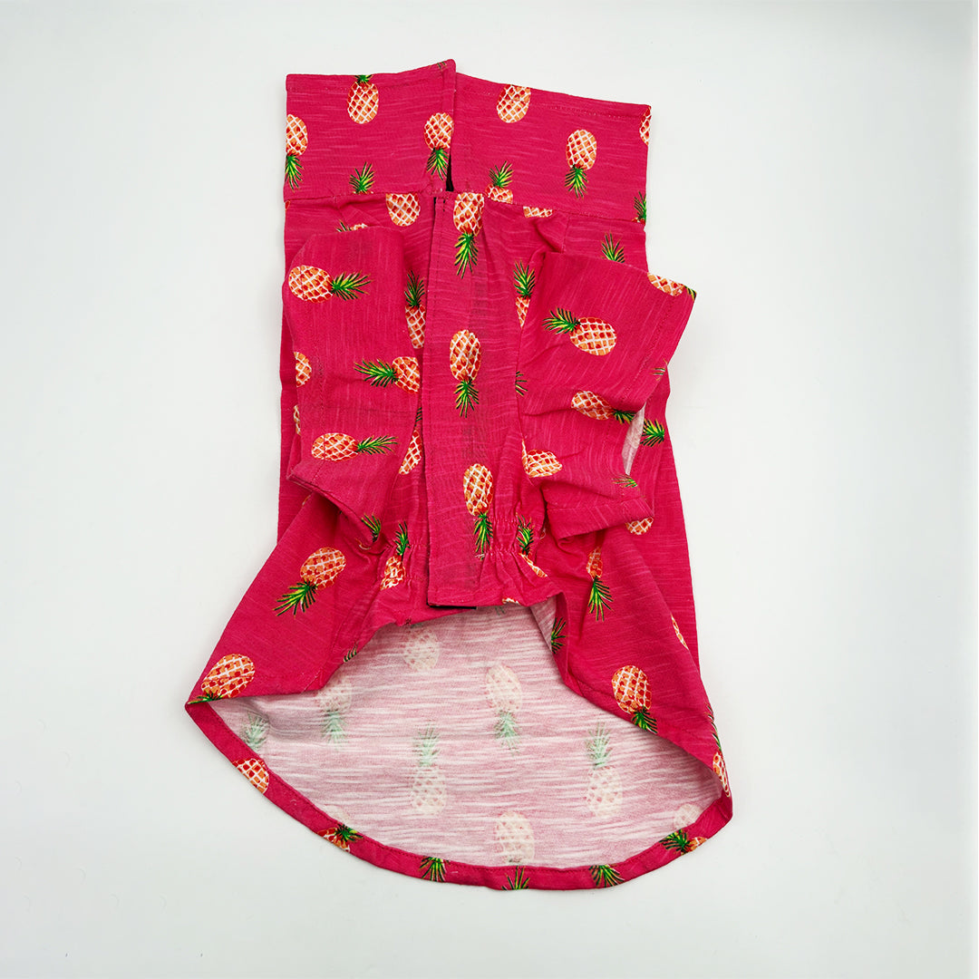 Soft cotton Pineapple Print Dog Collar Shirt