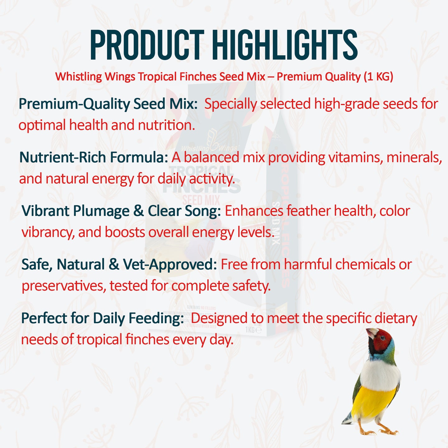 Tropical Finches Seed Mix – Premium Daily Bird Feed