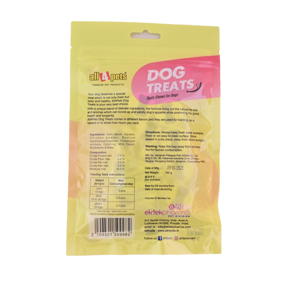 All4Pets Twin Candy Milk Flavour-100gm(for Puppies)