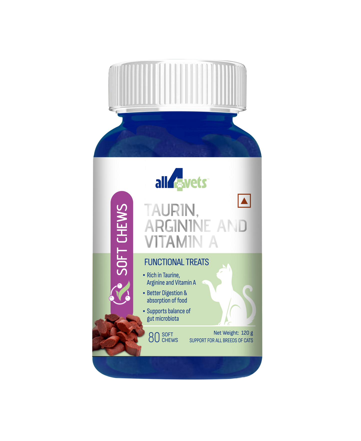 Taurine & Vitamin A Soft Chews for Cats – 80 Chews