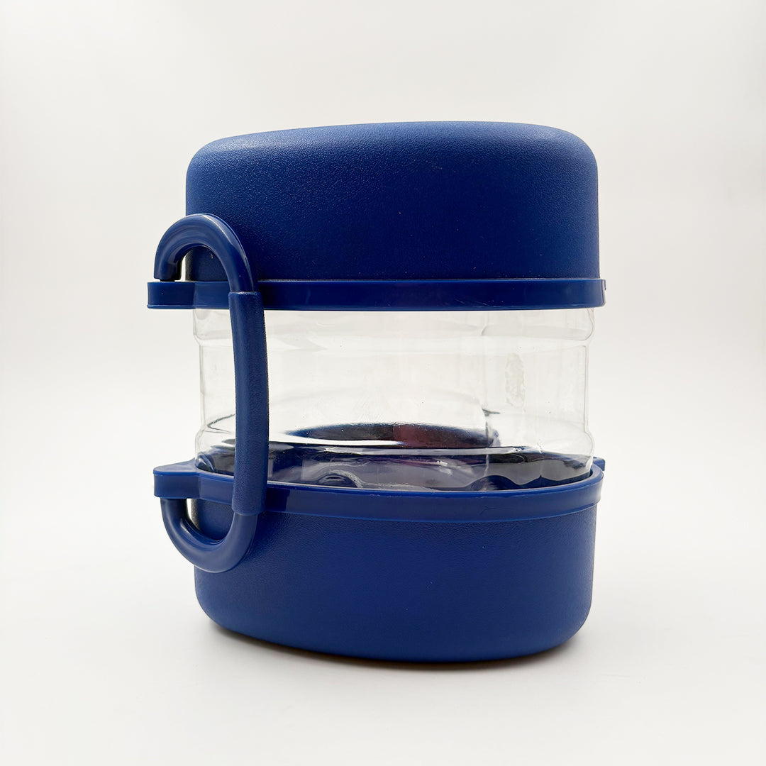 Portable Pet Food Storage Container with Dual Heart-Shaped Bowls
