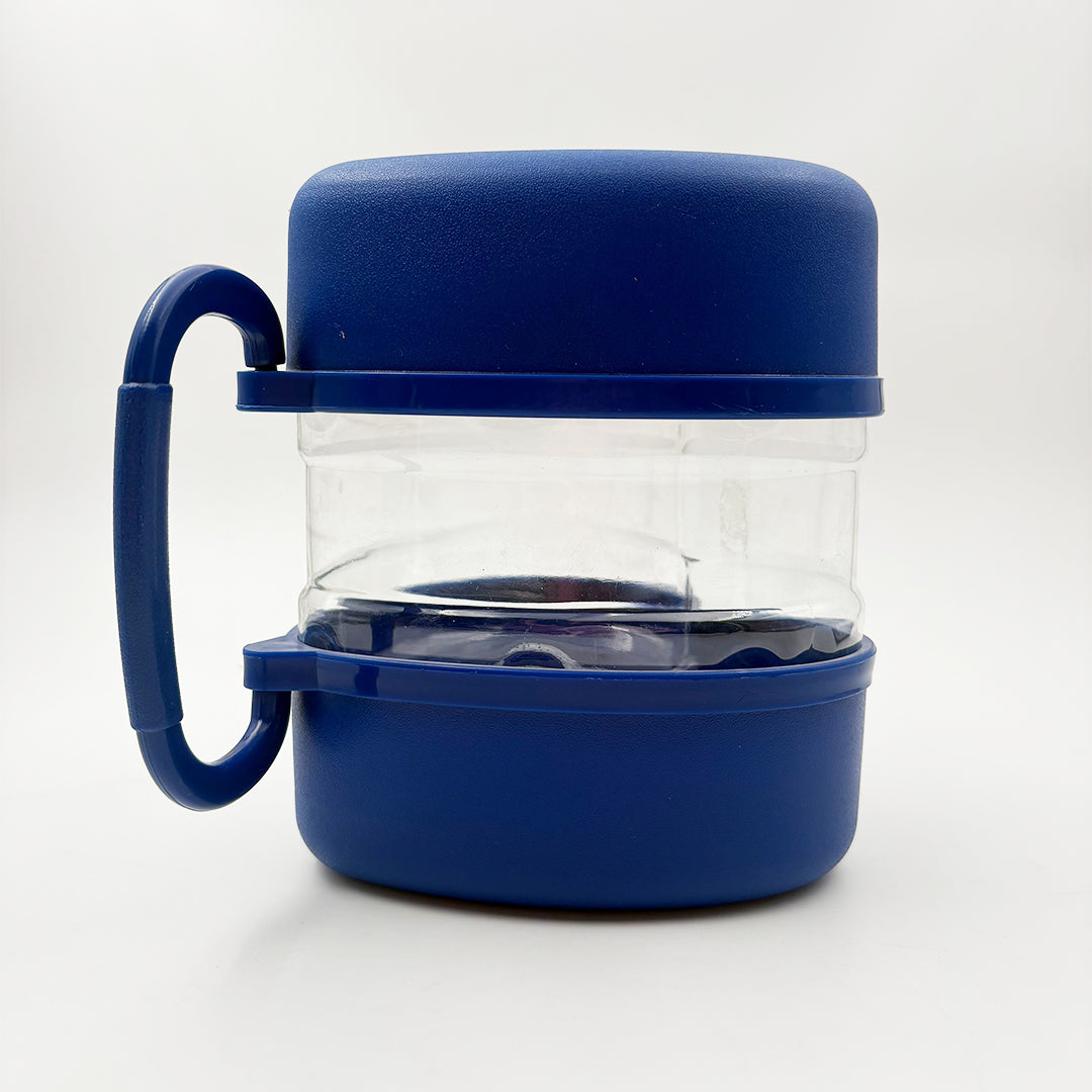 Portable Pet Food Storage Container with Dual Heart-Shaped Bowls