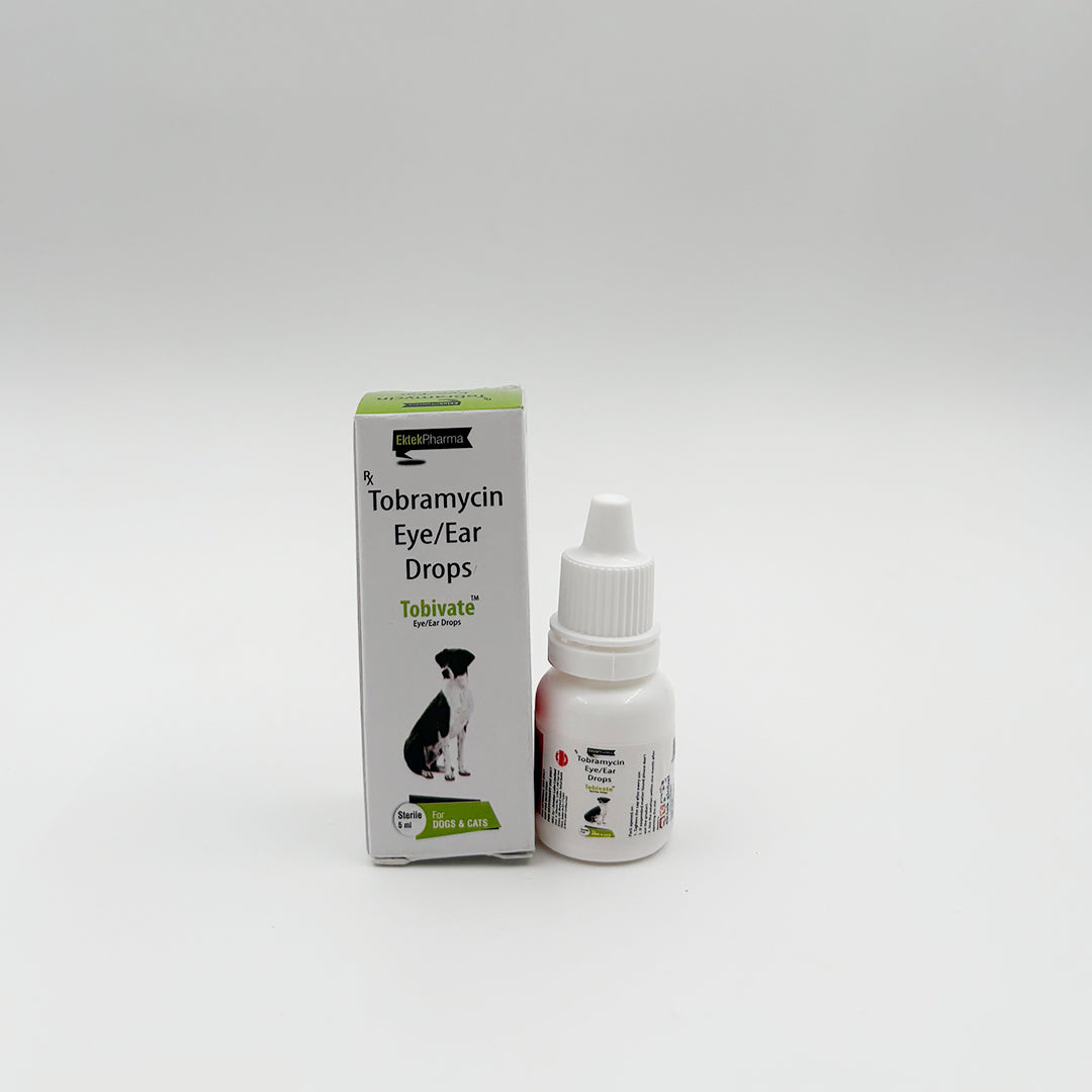 Veterinary antibiotic Tobramycin eye ear drops for pet infections