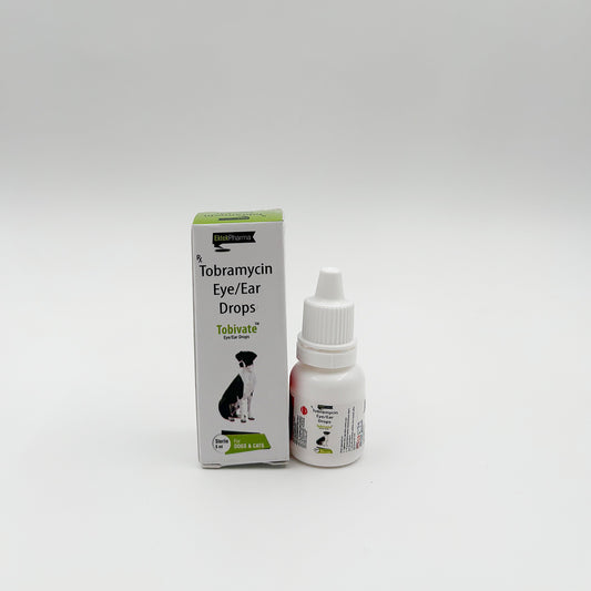 Veterinary antibiotic Tobramycin eye ear drops for pet infections