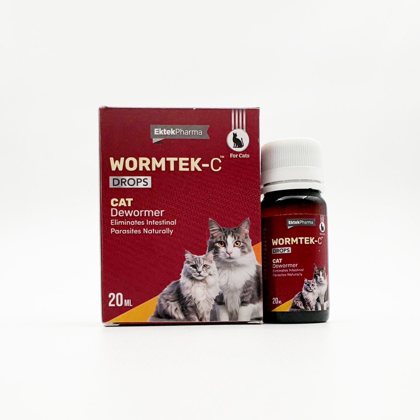 WORMTEK-C pet deworming solution bottle and box
