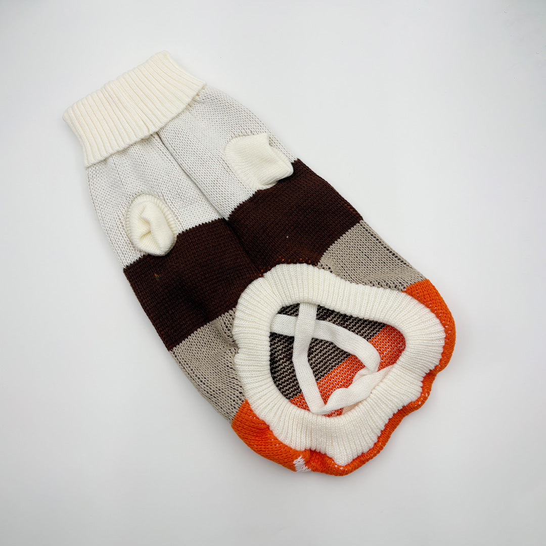 Warm wool dog sweater for pugs and small dogs – high neck design