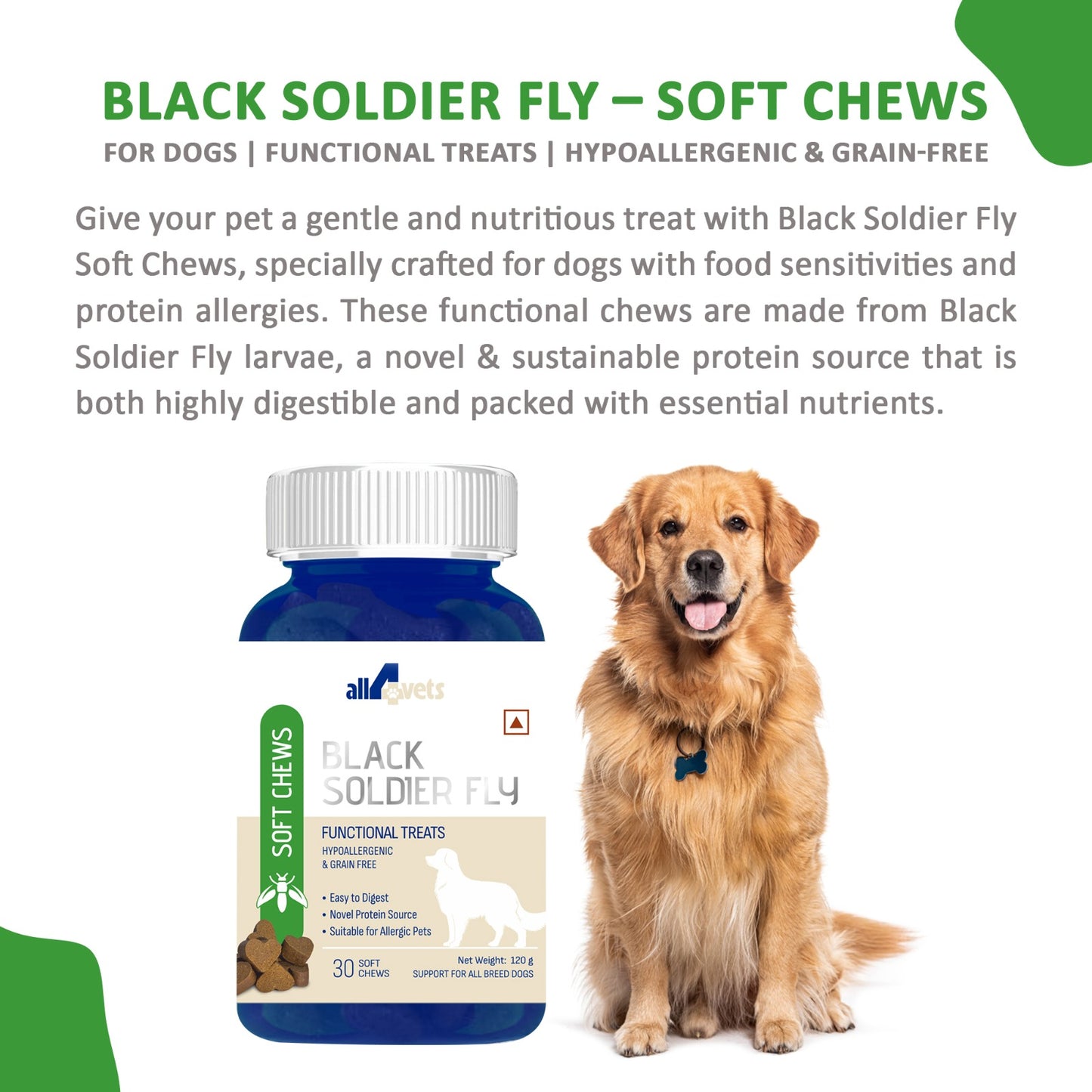 SOFT CHEWS- BLACK SOLDIER FLY FOR DOGS