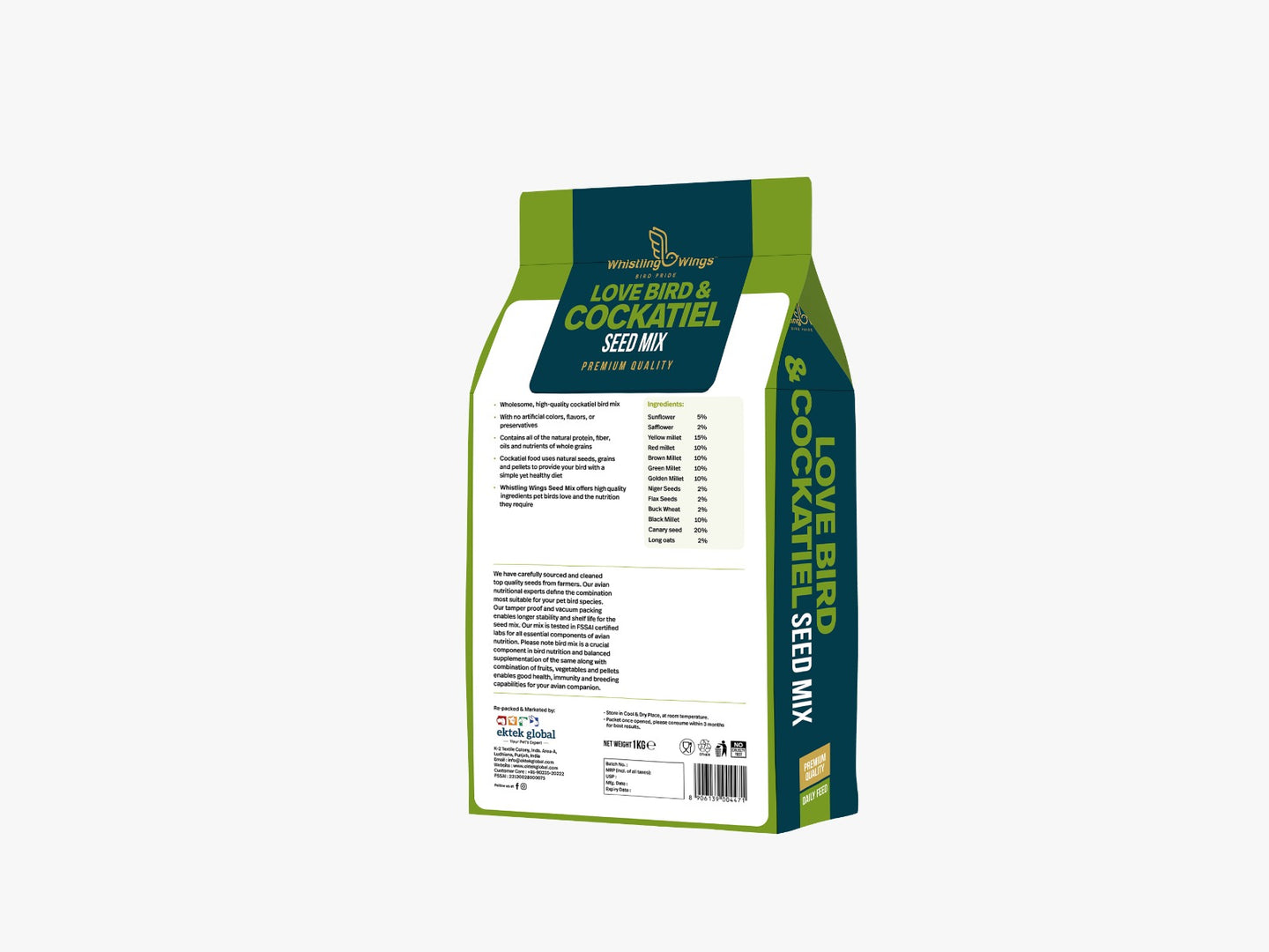 Whistling Wings Lovebird & Cockatiel Seed Mix – Premium Quality