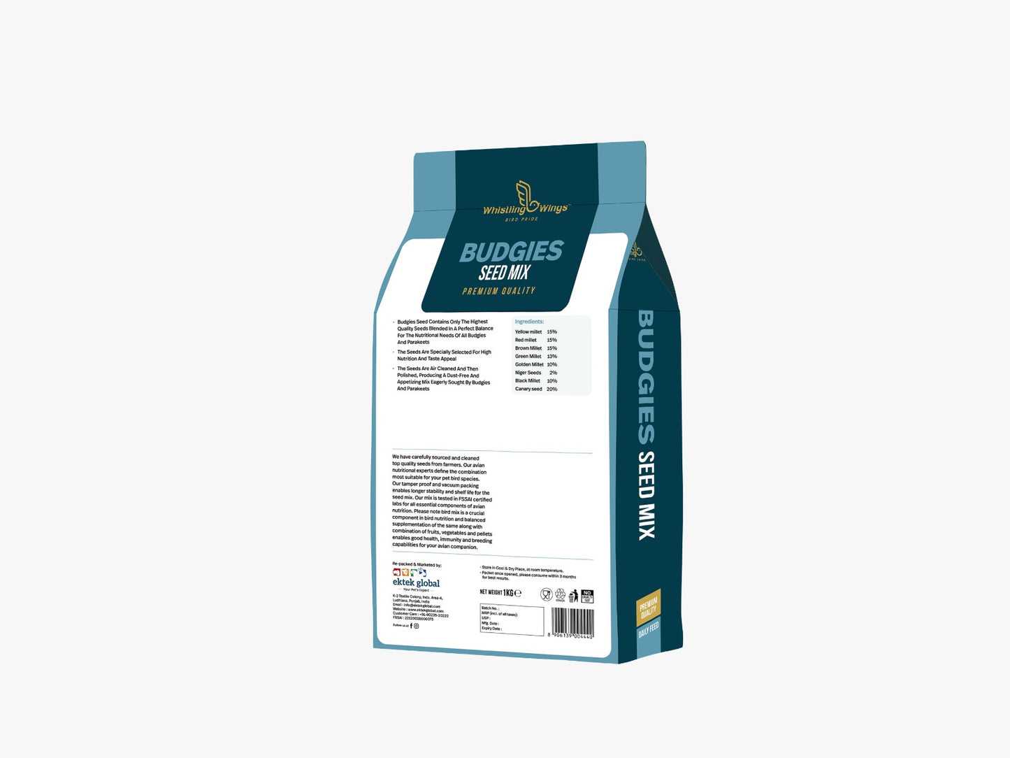 Whistling Wings Budgies Seed Mix – Premium Daily Bird Feed (1kg)