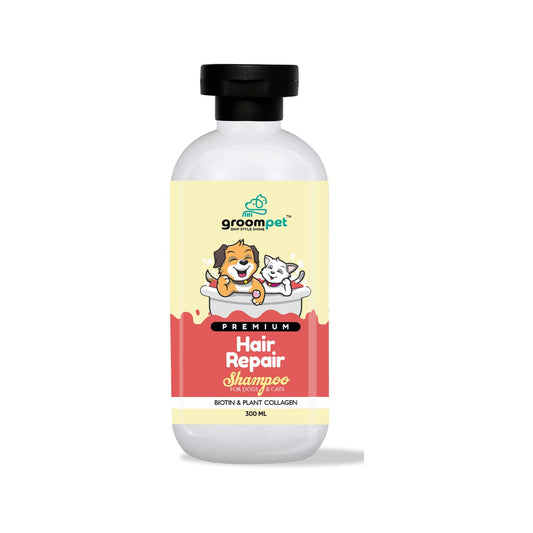 Best Hair Repair Shampoo in India | Groompet Biotin & Collagen | For Dogs & Cats | 300ml
