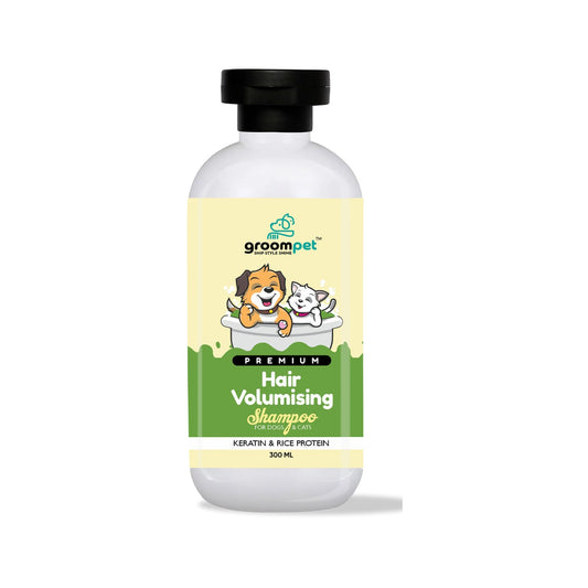 Best Hair Volumising Shampoo in India | Groompet with Keratin & Rice Protein | For Dogs & Cats | 300ml