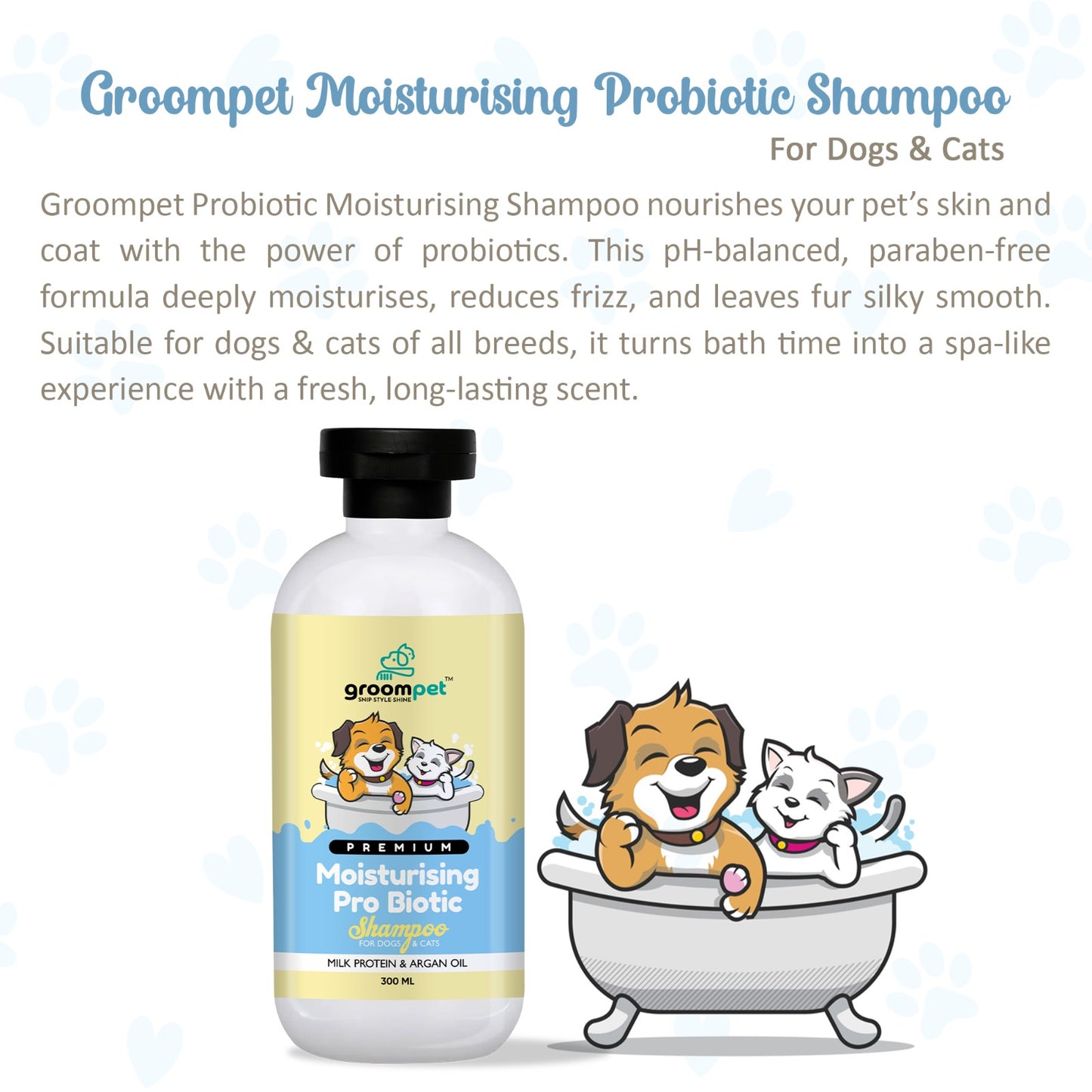 Groompet Probiotic Moisturising Shampoo 300ml | Best Pet Shampoo in India |