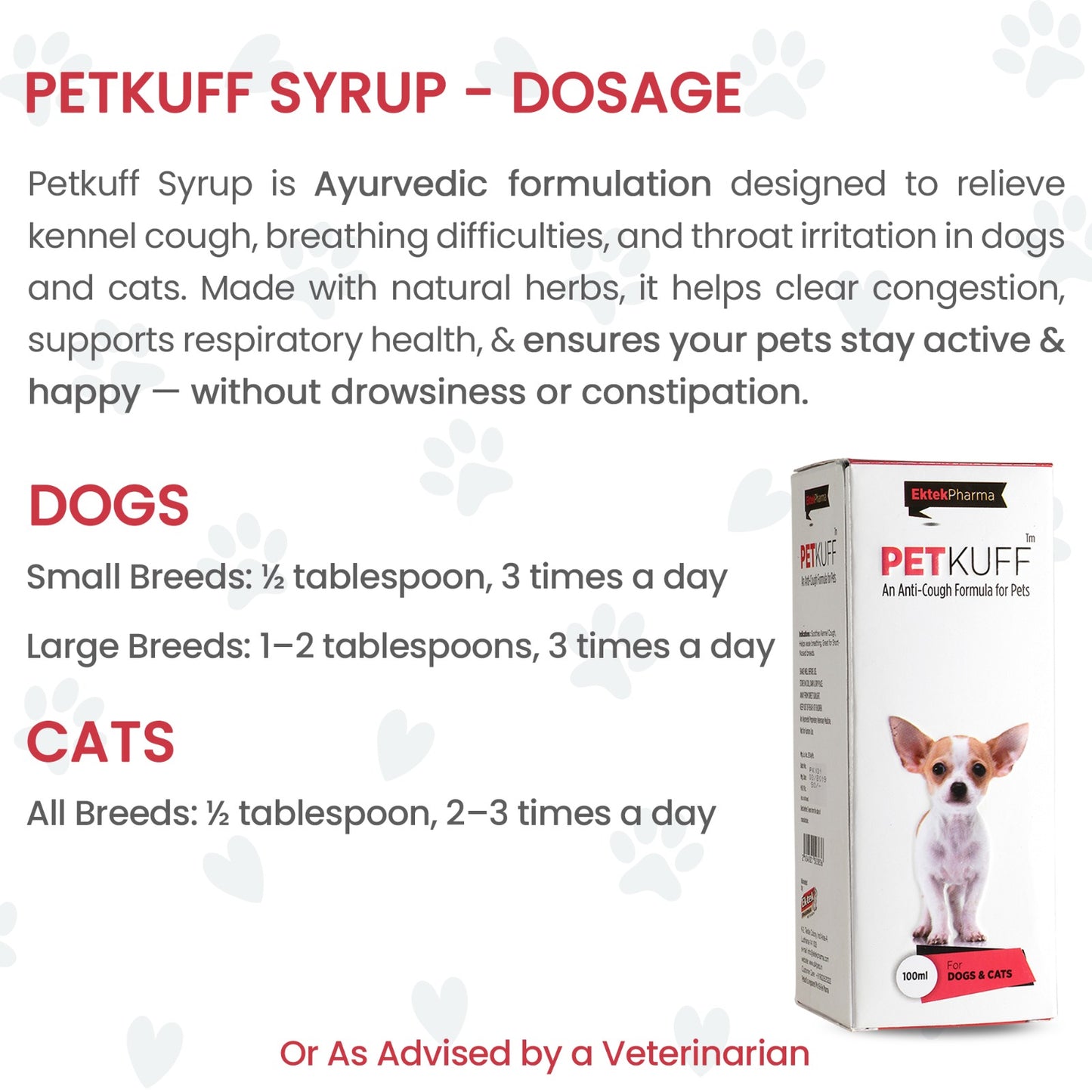 Petkuff Syrup -100ml ( Pack of 2)  An Ayurvedic Boon For Dog's Cough and Breathing problems