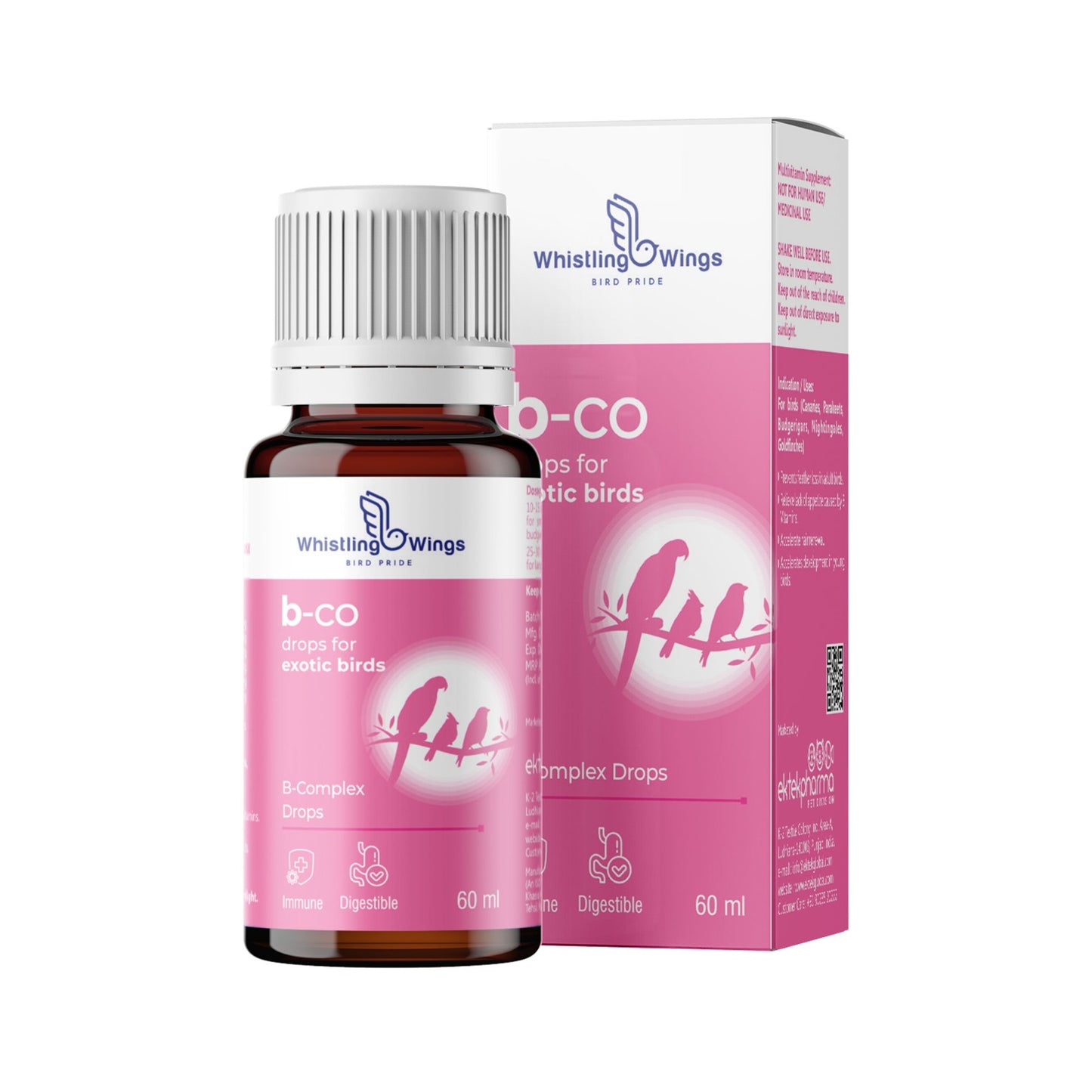 B-Co Drops for Exotic Birds 60 ML – Vitamin B Supplement for Feather Health & Appetite | Ektek Global