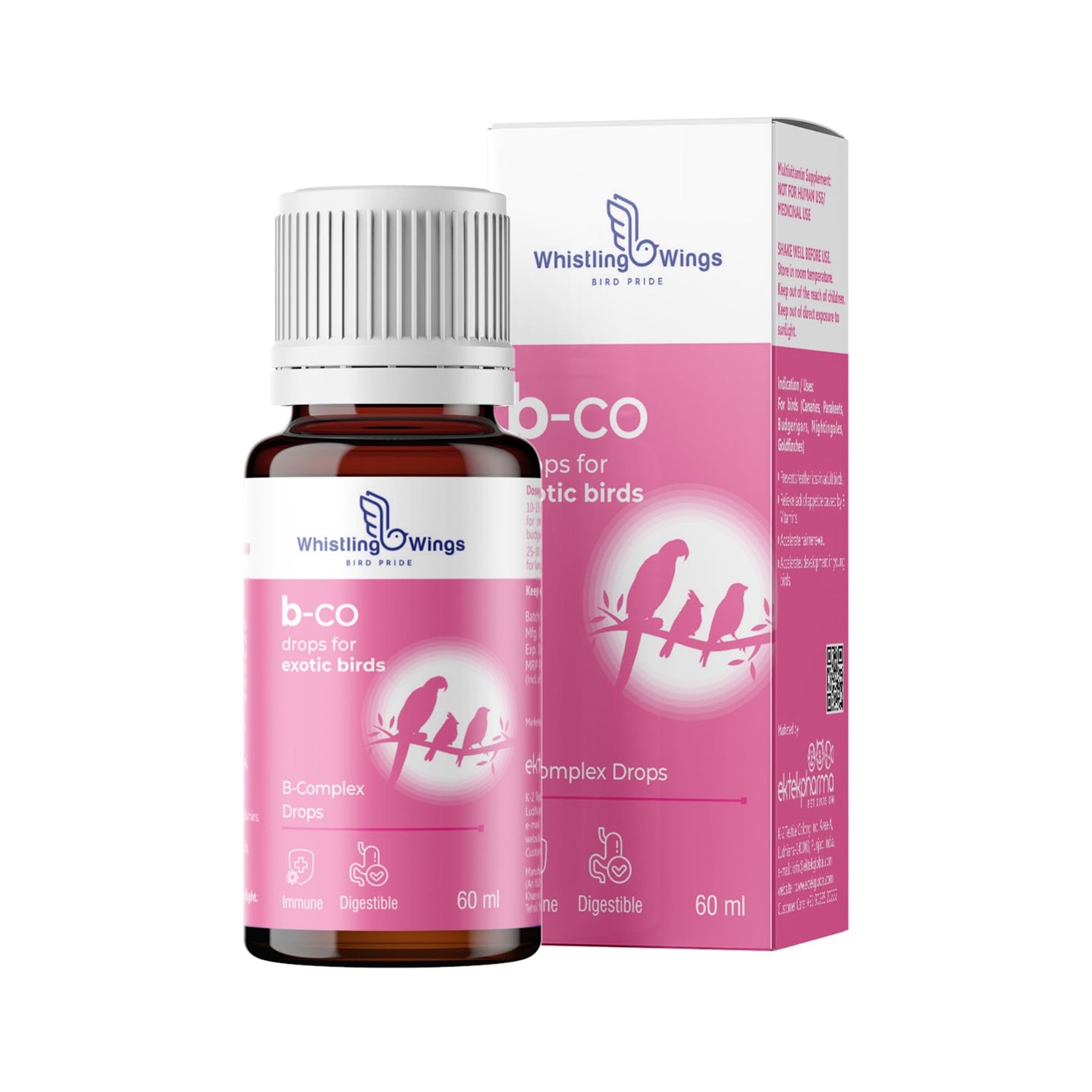 B-Co Drops for Exotic Birds 60 ML – Vitamin B Supplement for Feather Health & Appetite | Ektek Global
