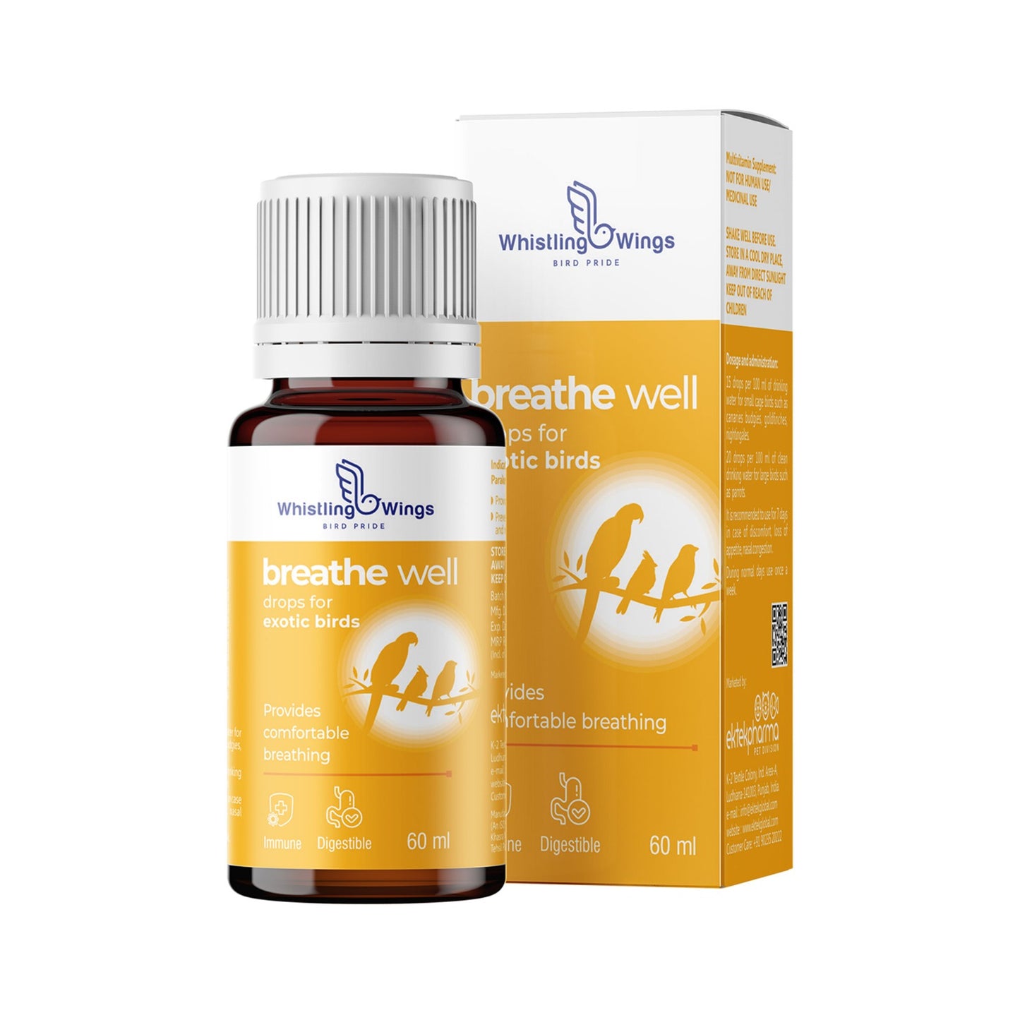 Breathe Well Drops for Exotic Birds 60 ML – Respiratory Support for Cage Birds | Ektek Global