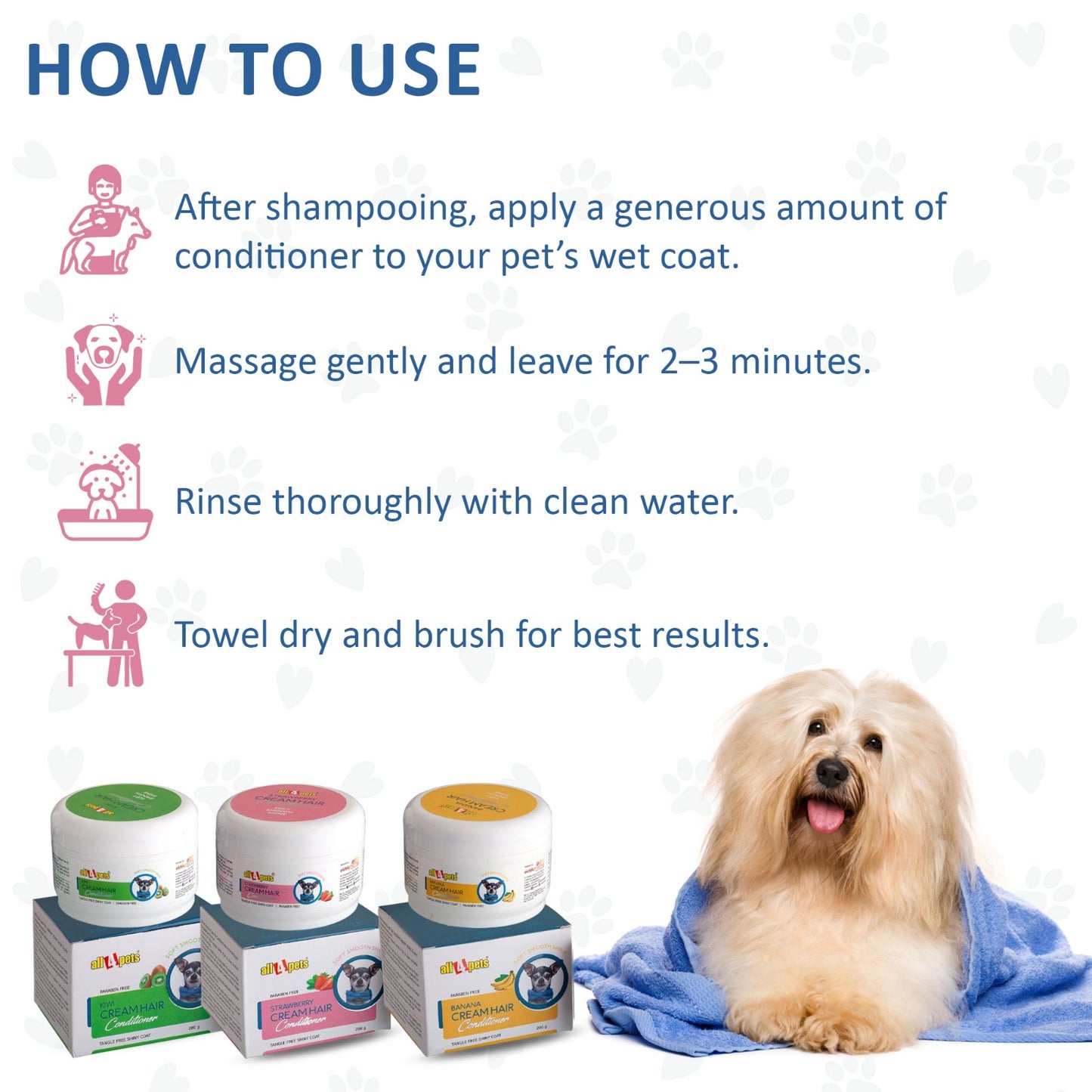 All4pets Cream Hair Conditioner for Pets Tangle Free Shiny Coat-200g