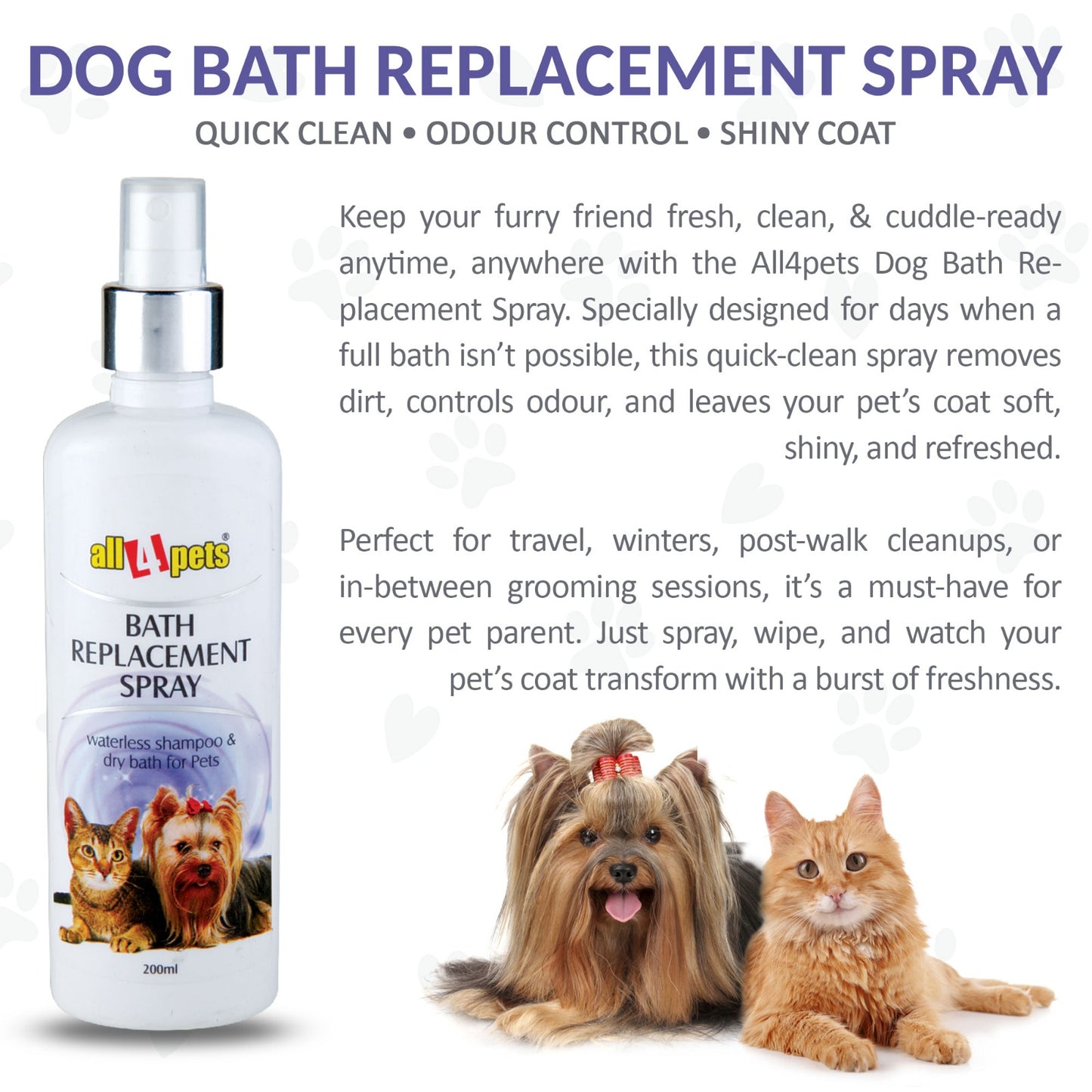 All4pets Dog Bath Replacement Spray-200ml