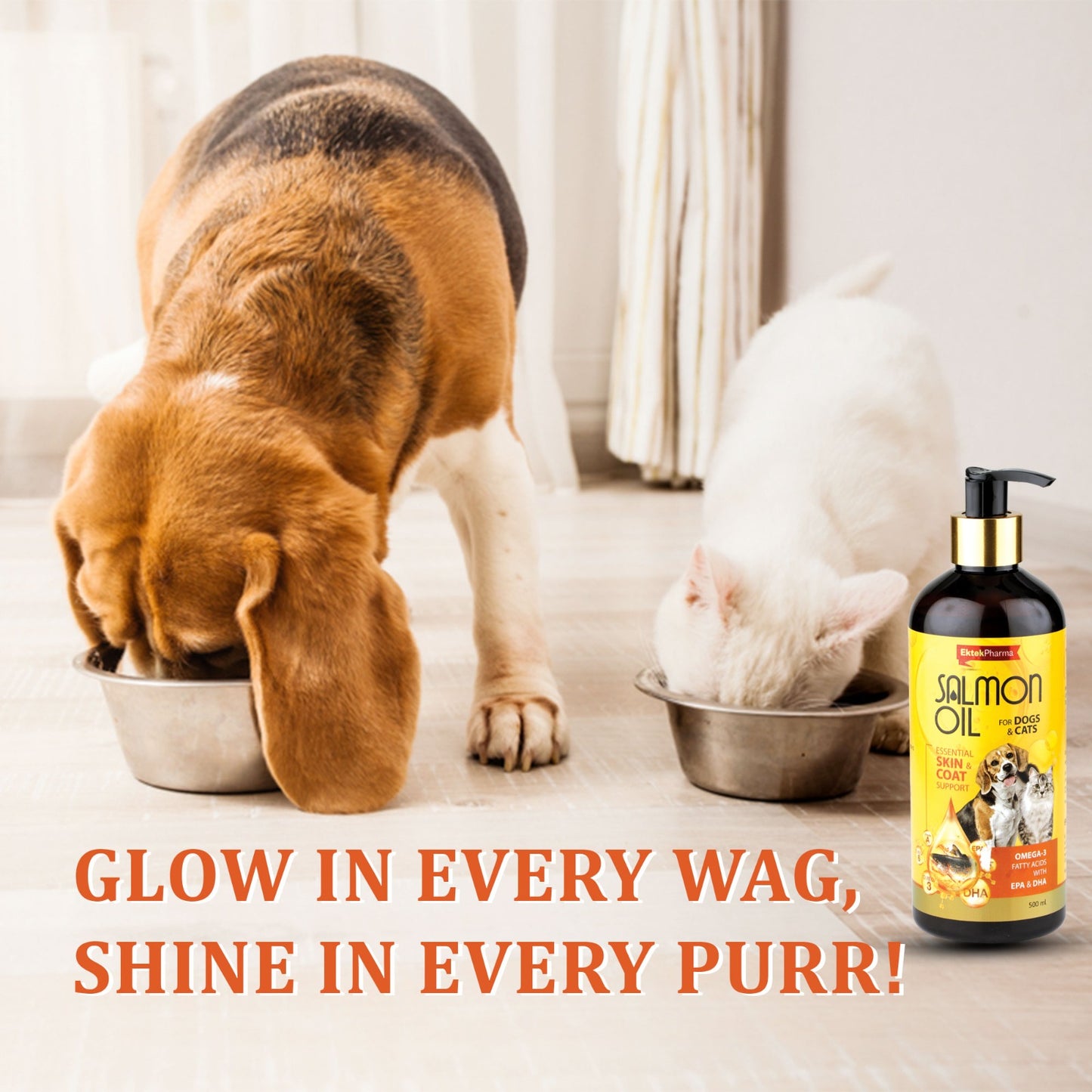 Salmon Oil 500ML (Essential Skin & Coat Support) for Dogs & Cats
