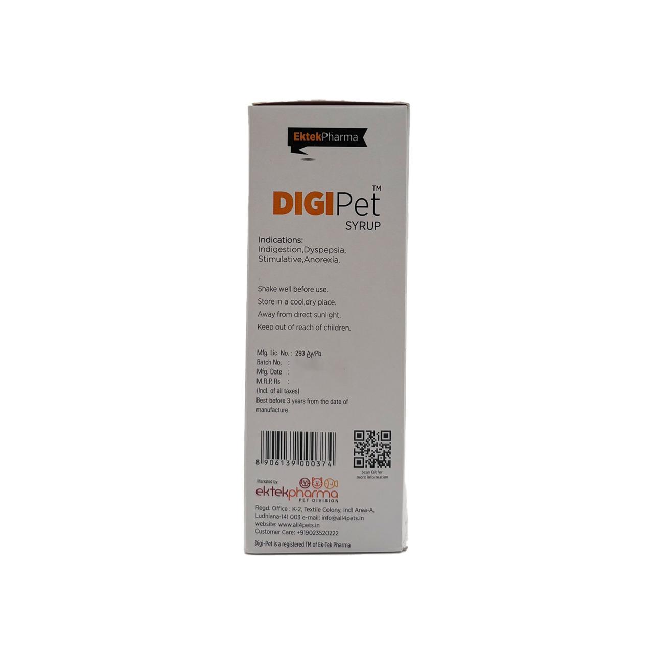 Digipet Syrup -200ml ( Pack of 2) Digestive Stimulant, Anti-Flatulent, Bowel Regulator