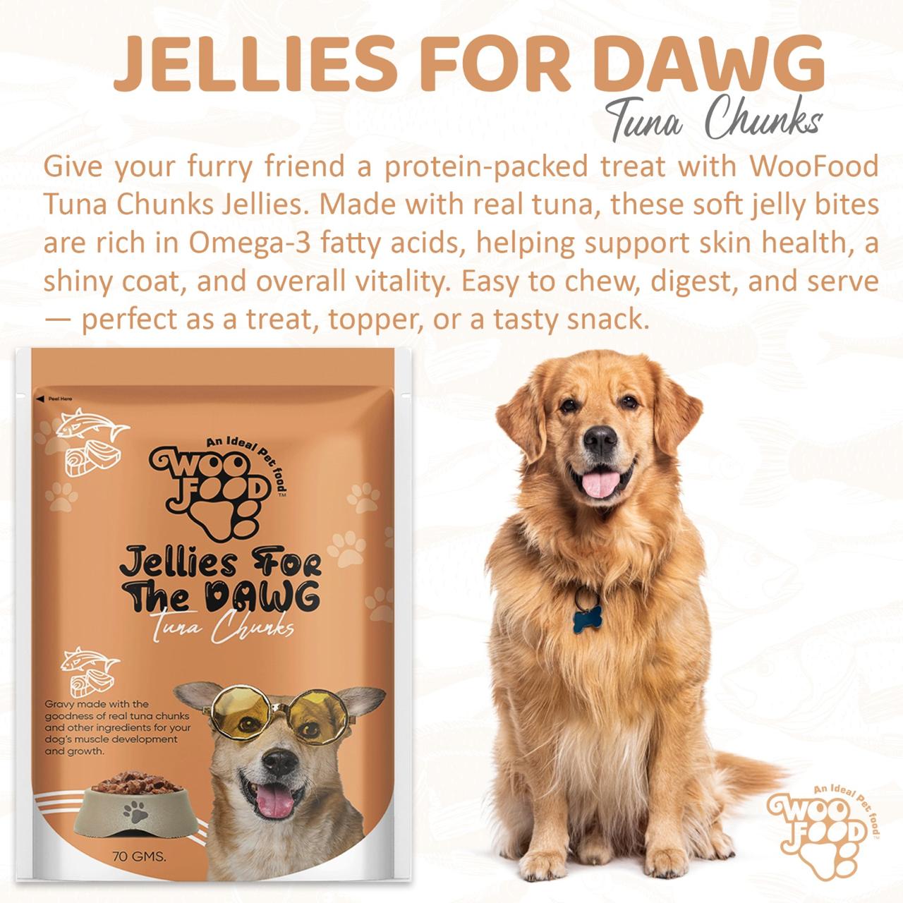 WooFood Tuna Chunks (Jellies for Dogs) -70gm ( Pack of 5)