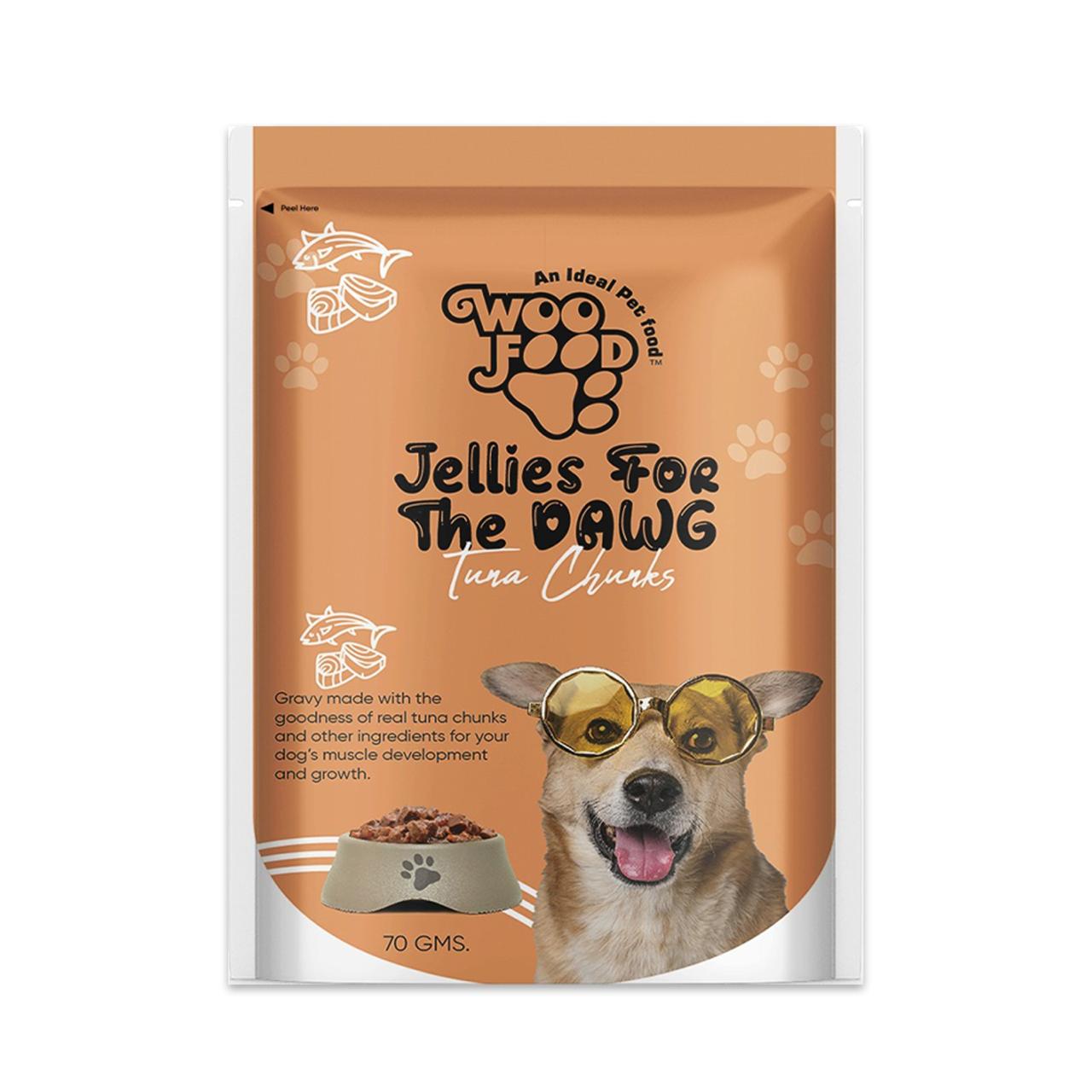 WooFood Tuna Chunks (Jellies for Dogs) -70gm ( Pack of 5)