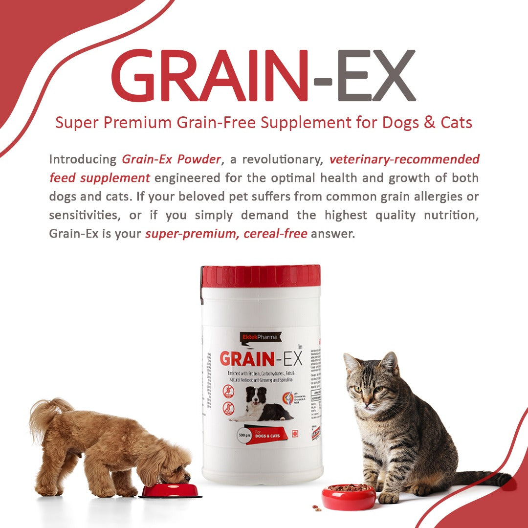 Grain-EX Powder Grain-Free Supplement For Dogs & Cats (500 gm)