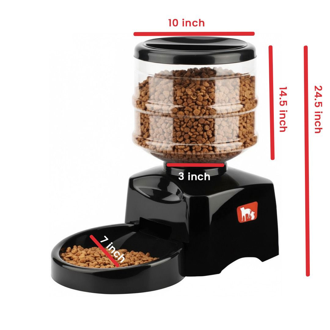 automatic food dispenser sizes
