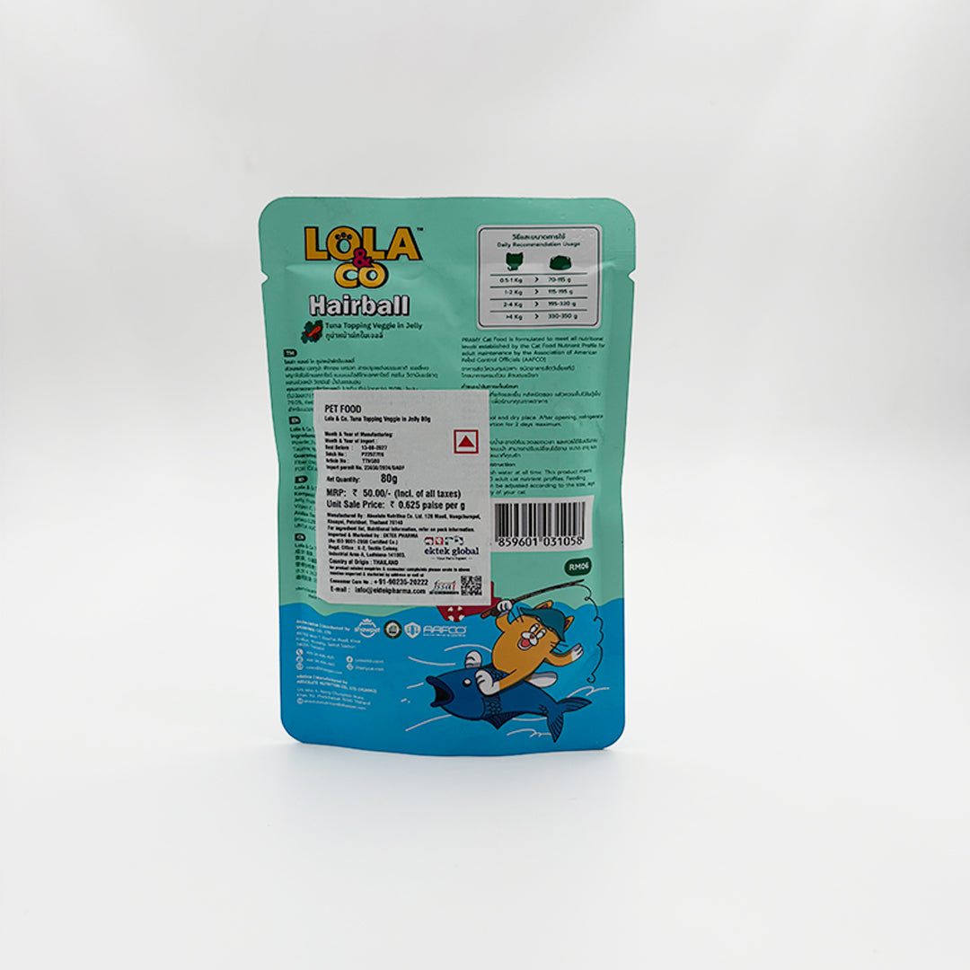 Lola Go hairball cat food package on a white background