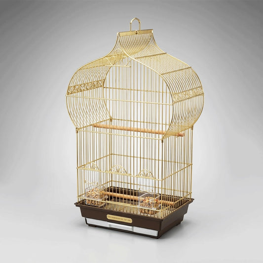 Golden Metal Bird Cage with Stand