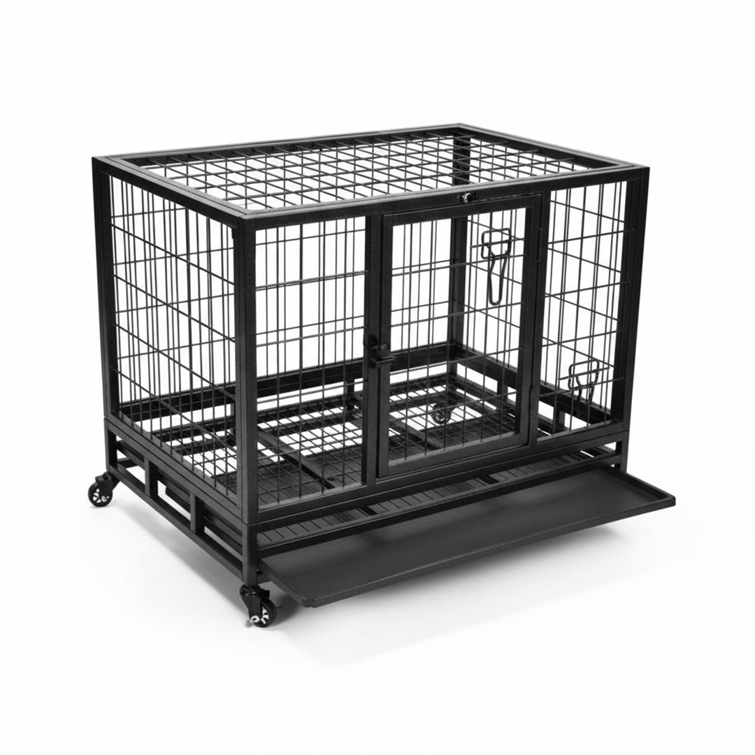 black-dog-cage-pinjra-with-wheels-with-gate
