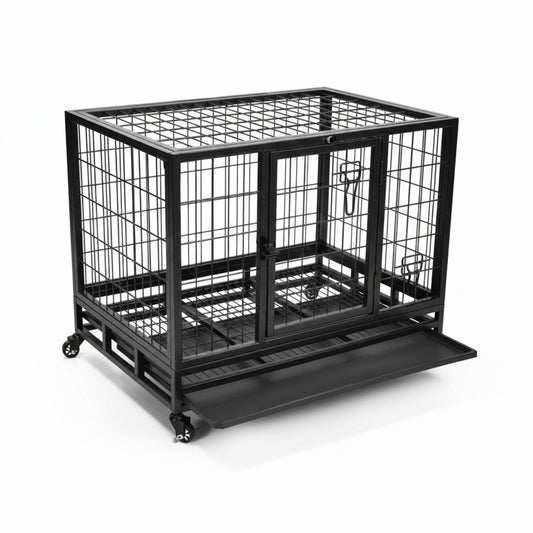 black-dog-cage-pinjra-with-wheels-with-gate