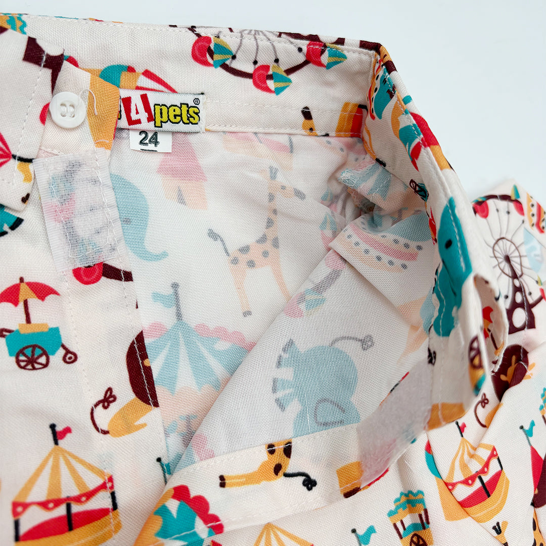 button opening velcro dog shirt close view