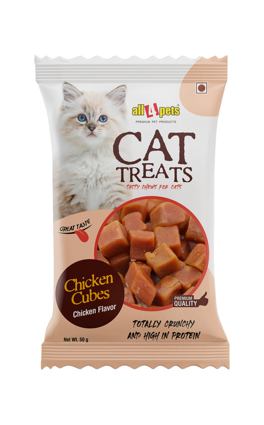 All4pets Chicken Cubes For Cats 50 Gm (Pack of 2)