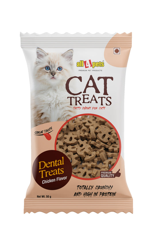 All4pets Dental Treat For Cats - Chicken 50 Gm (Pack of 2)