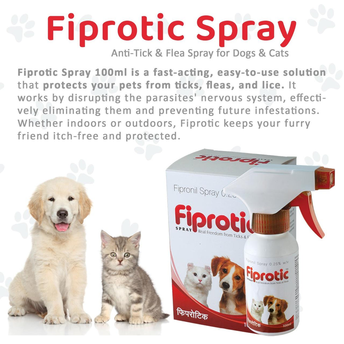 description of fiprotic spray for cats dogs