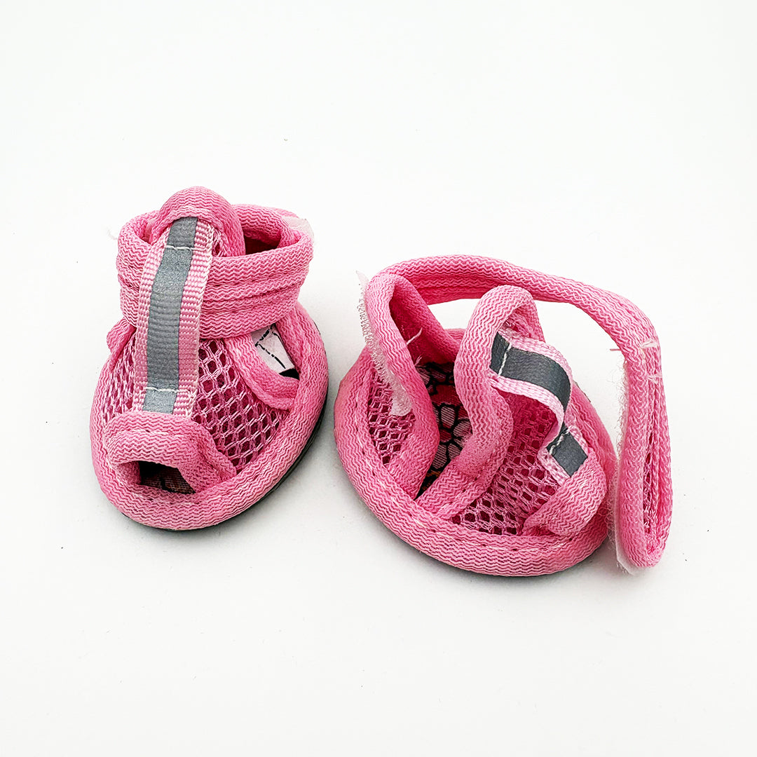 durable-mesh-dog-sandals-pink-color-valcro-strap