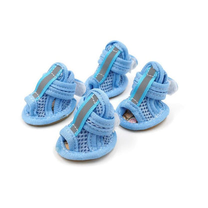 Dog Boots Paw Protector | Pack of 4pcs Anti-Slip Dog Shoes (Blue)