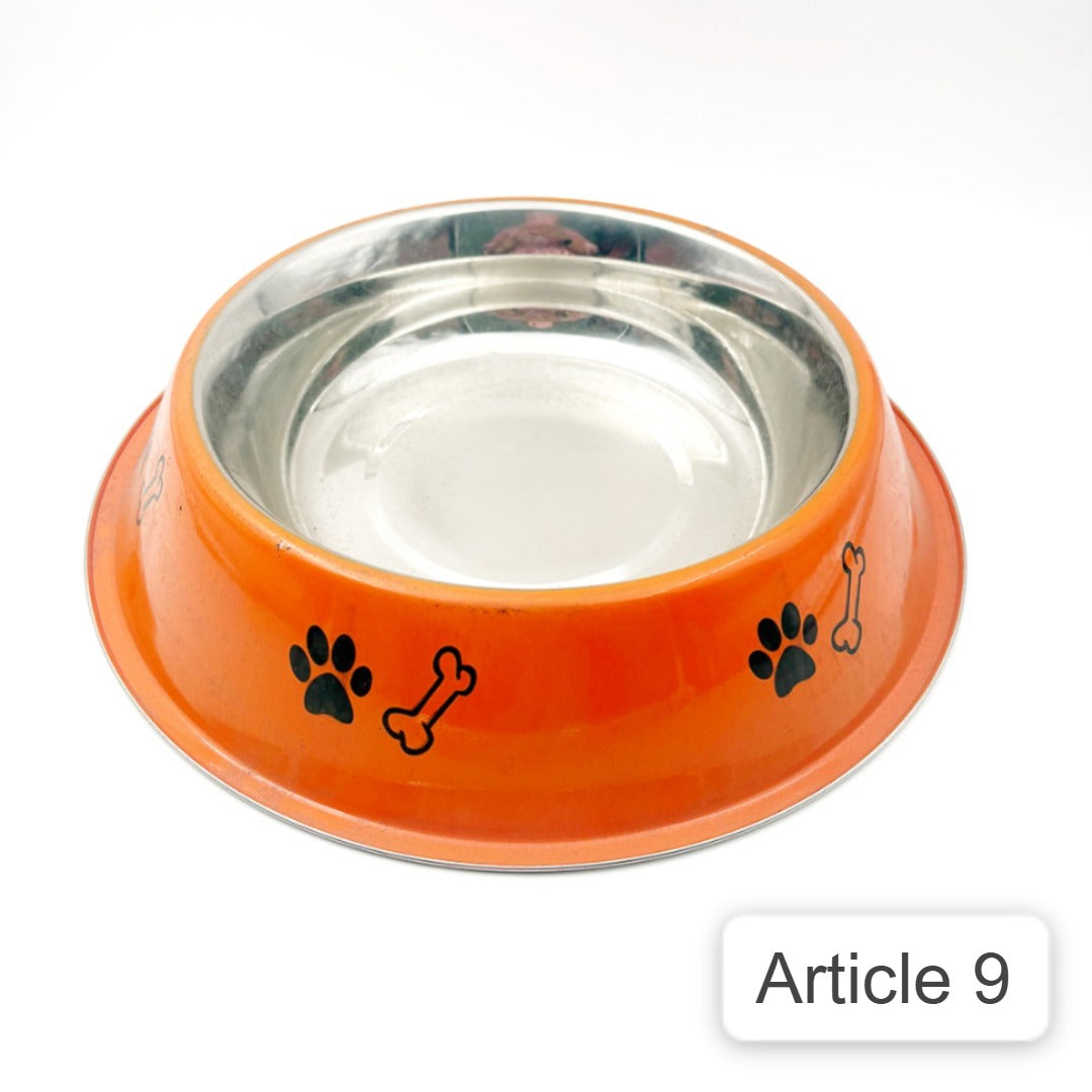 orange Printed Pet Bowls