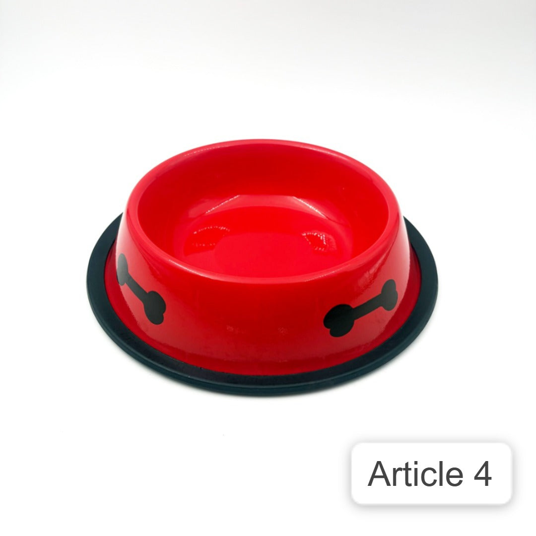 red Printed Pet Bowls 