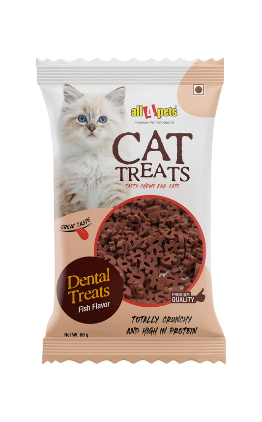 All4pets Dental Treat For Cats - Fish 50 Gm (Pack of 2)