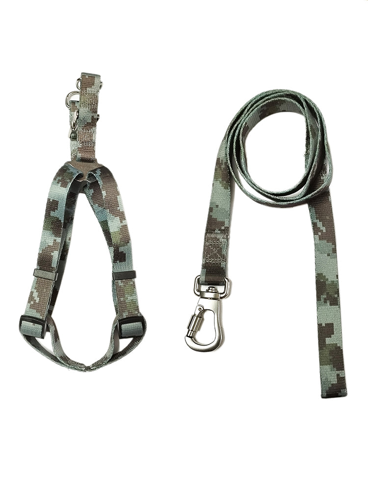 Camouflage dog harness and leash set in india 