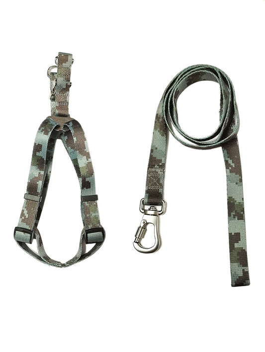 Camouflage dog harness and leash set in india 