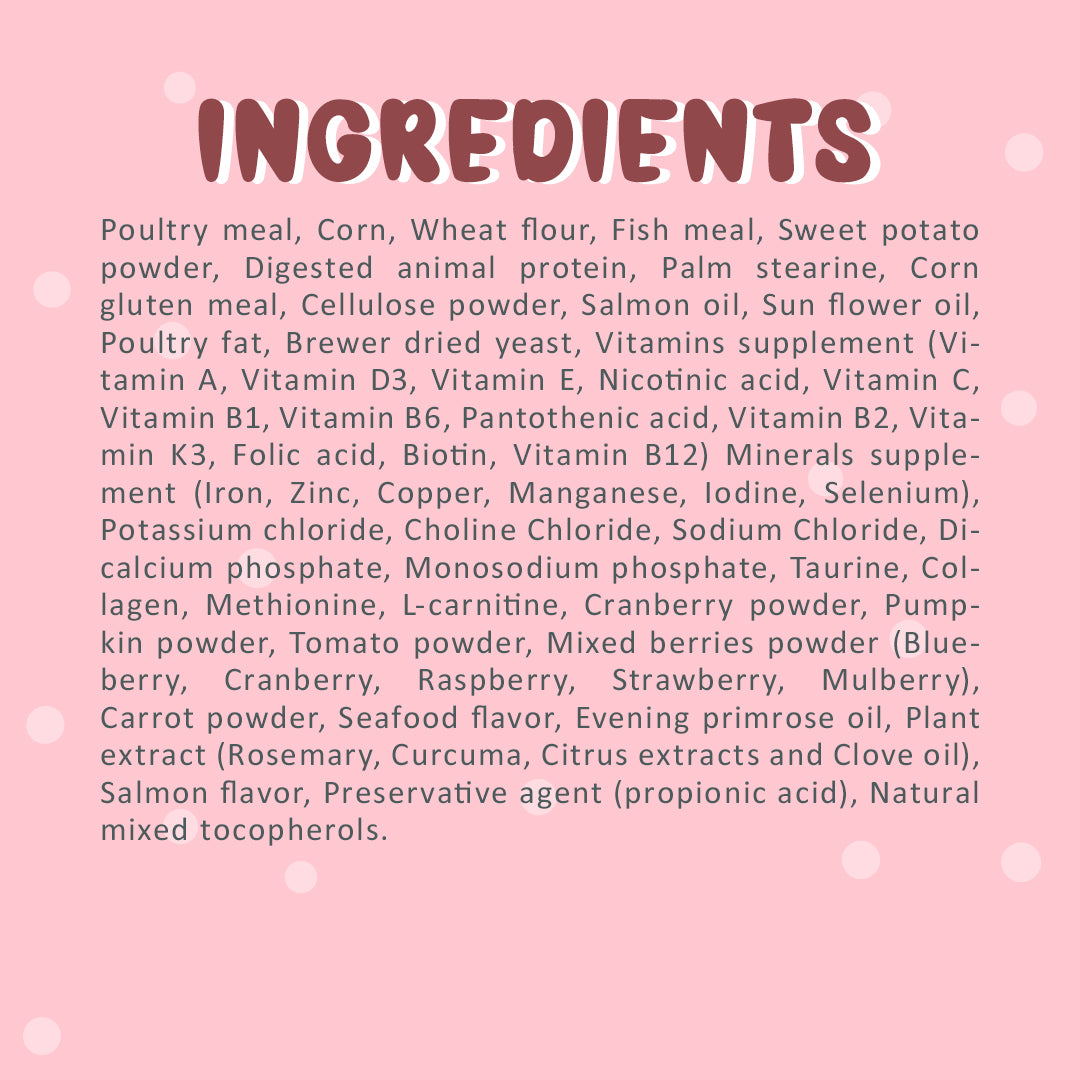 ingredients of Pramy Nutri Treat Salmon Flavor for cats